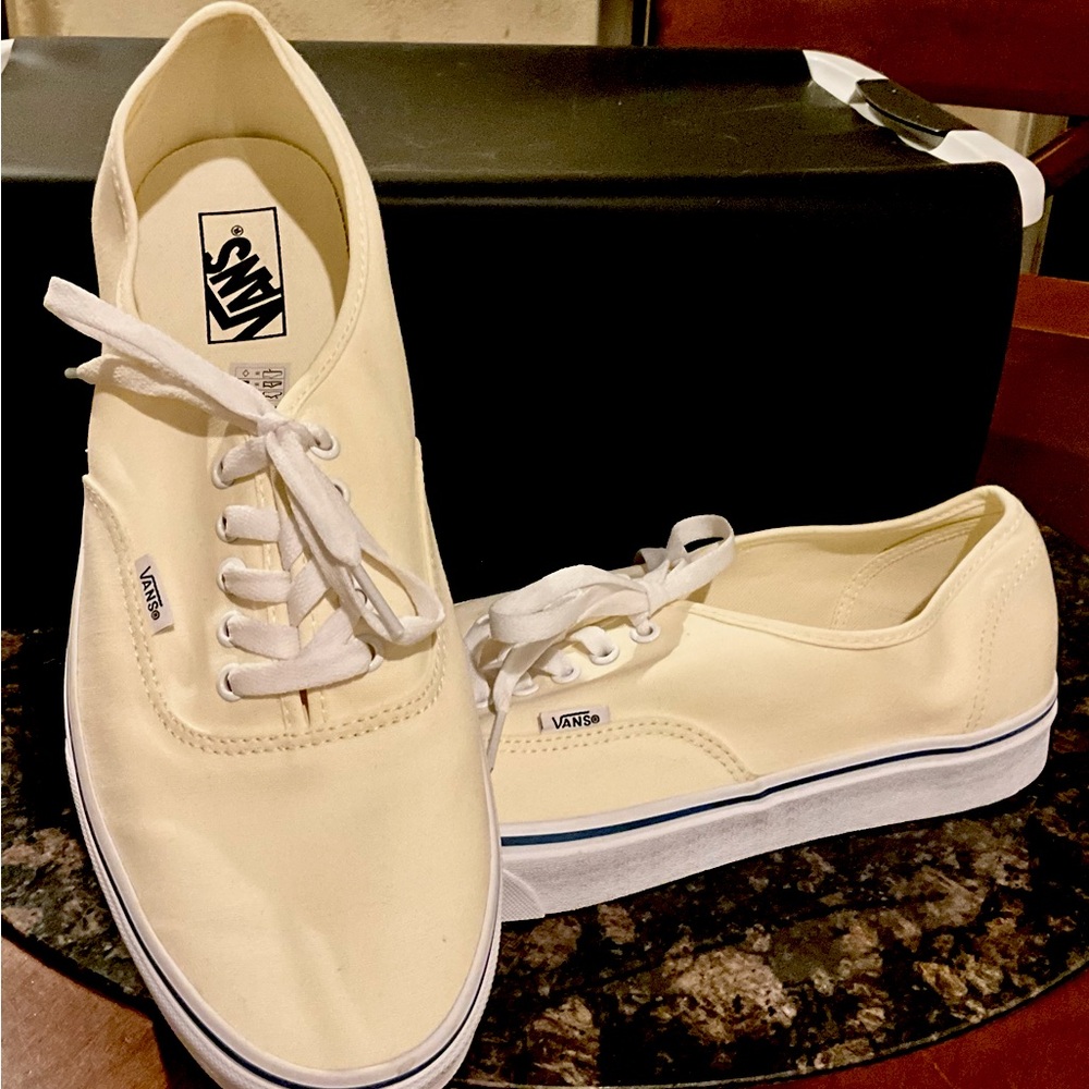 Vans Cream Athletic Shoes